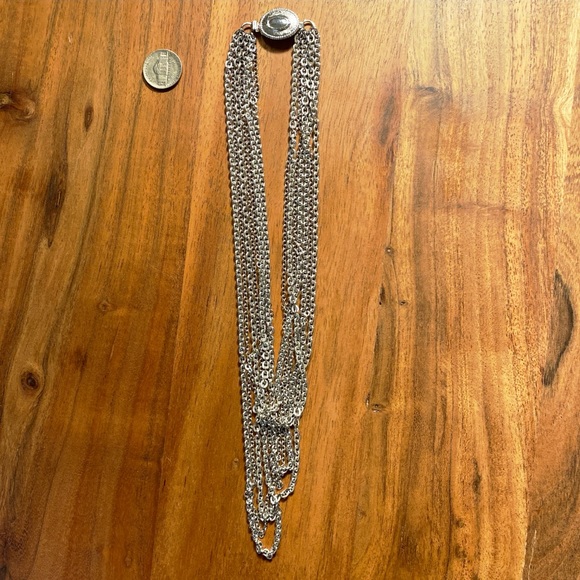 3/$20 Avon signed vintage multi-strand silver tone necklace with oval clasp - Picture 4 of 5